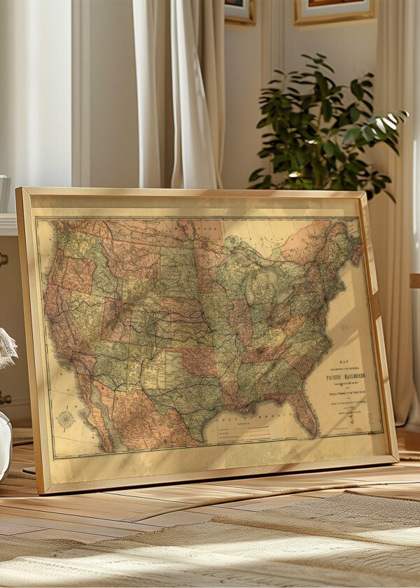 MAP OF USA 1883
