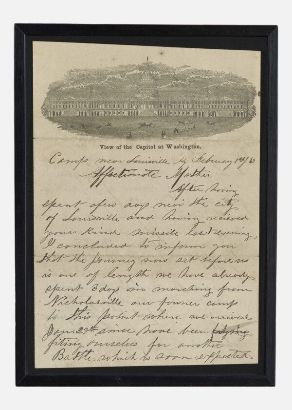 LETTER FROM ISAAC MCCOY TO HIS MOTHER, FROM LOUISVILLE, KENTUCKY,1863