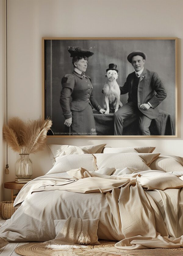 MR. AND MRS. FRANK KERN AND TRAINED DOG BOBBIE 1900
