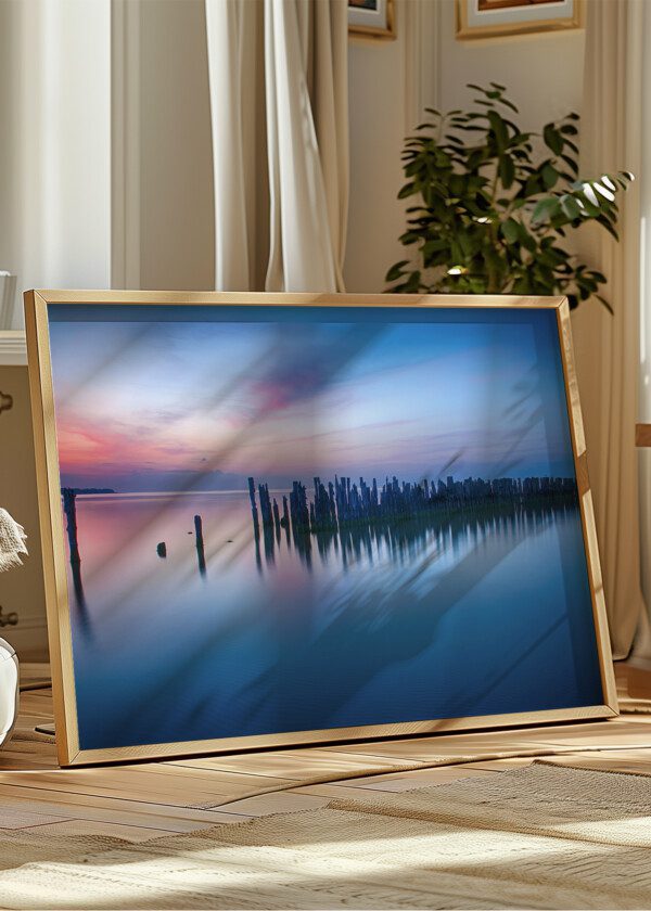 WOOD PILLOWS IN THE WATER