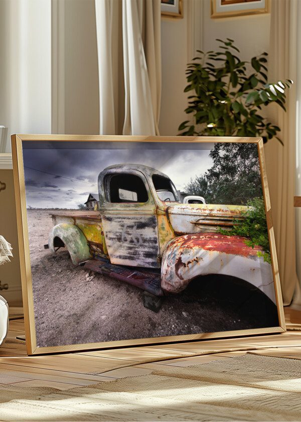 OLD VINTAGE PICKUP ABANDONED ALONG ROUTE 66