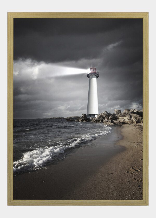 LIGHTHOUSE UNDER DARK CLOUDS