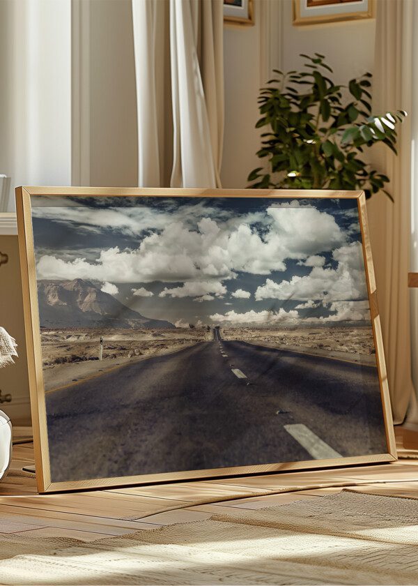 COUNTRY ROAD IN DESERT LANDSCAPE
