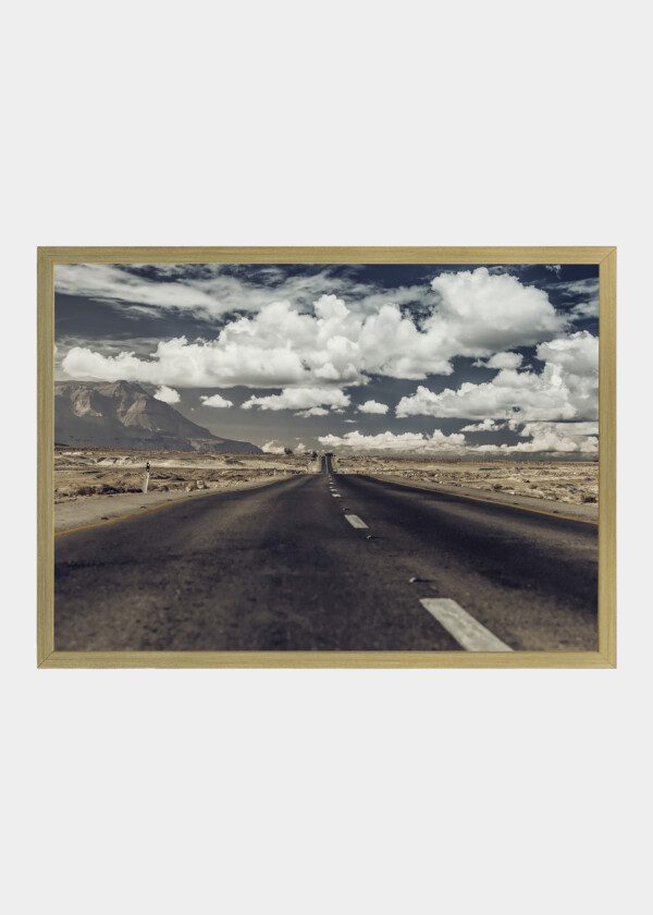 COUNTRY ROAD IN DESERT LANDSCAPE