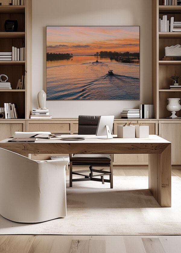 BOATS IN THE SUNSET