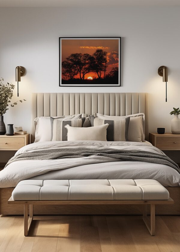 SUNSET AND BLACK TREES