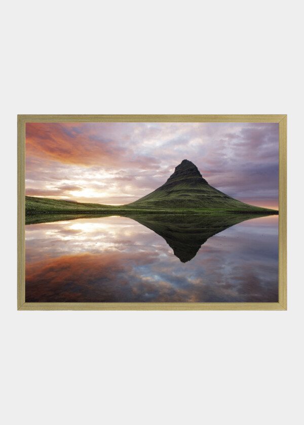 MOUNTAINS ARE REFLECTED IN LAKE