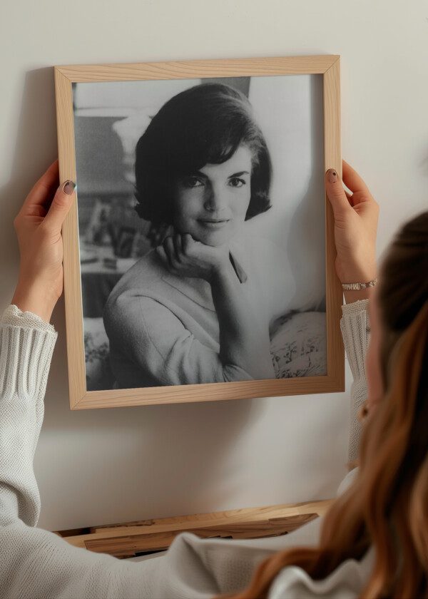 FIRST OFFICIAL WHITE HOUSE PHOTOGRAPH OF MRS. JOHN F. KENNEDY, HALF-LENGTH PORTRAIT,1961