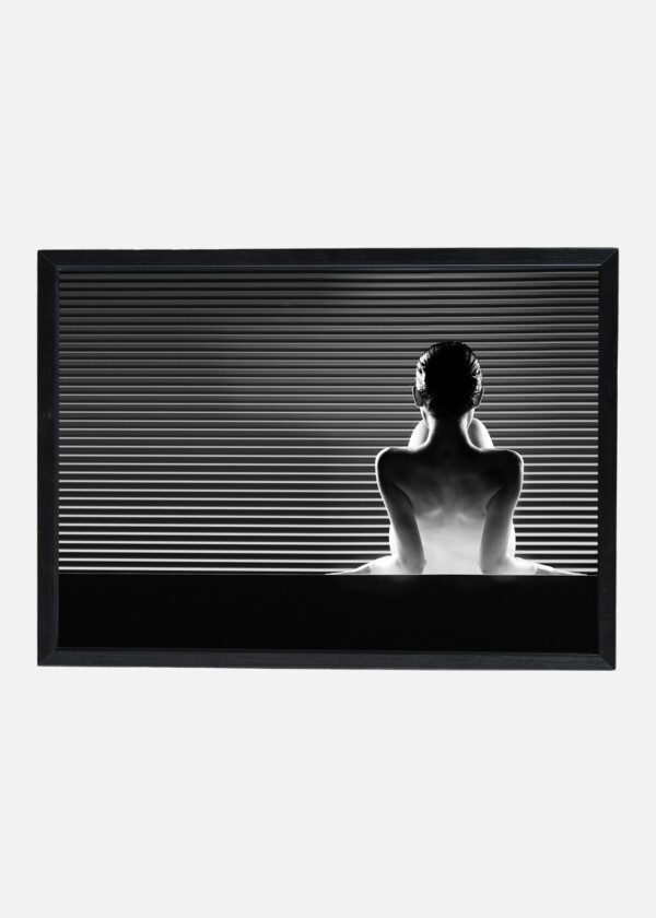 MODEL WITH BLINDS