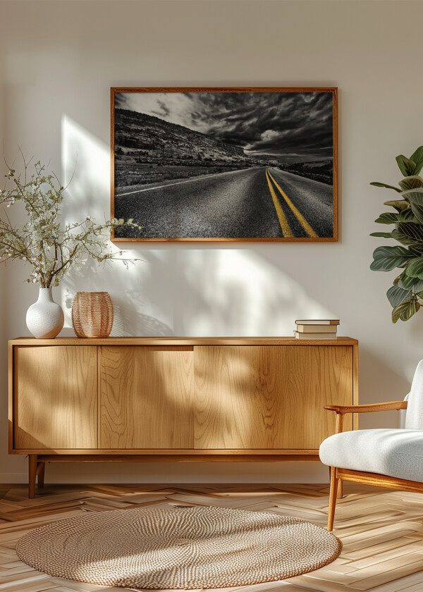 COUNTRY ROAD WITH YELLOW LINES