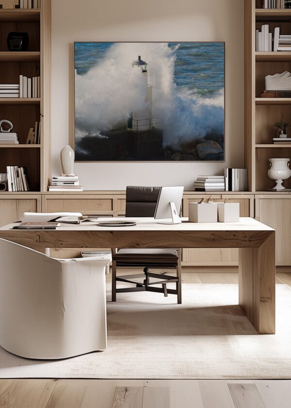 LIGHTHOUSE AND BIG WAVE