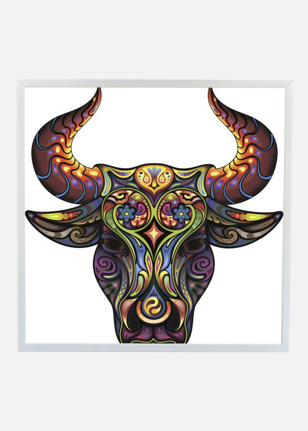 PAINTED BULL'S HEAD
