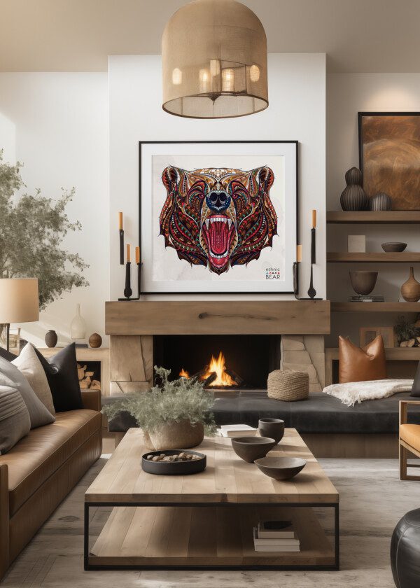 PAINTED BEAR HEAD