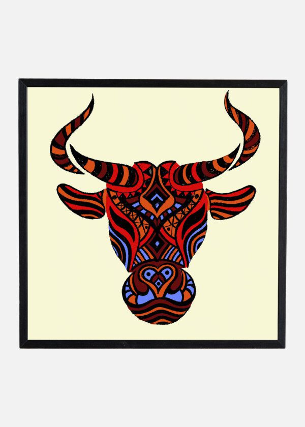 PAINTED BULL'S HEAD