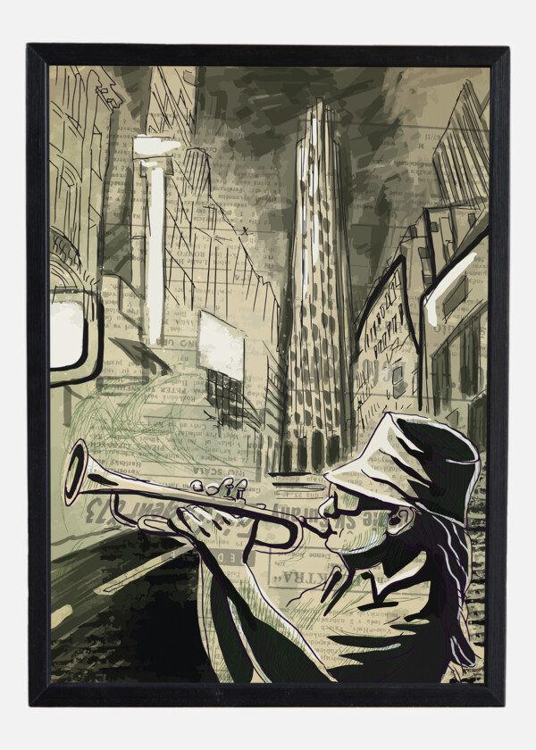 ILLUSTRATION STREET MUSICIAN