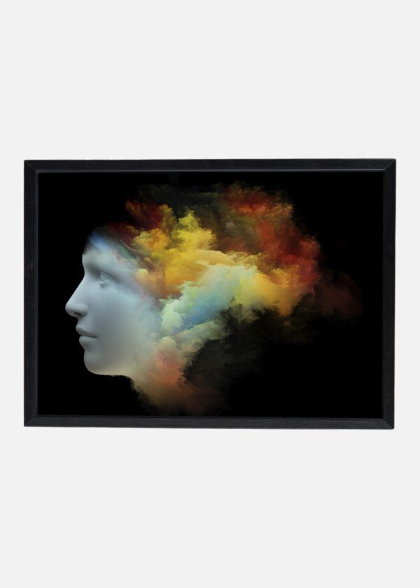 ILLUSTRATION FACE WITH CLOUDS LIKE HAIR