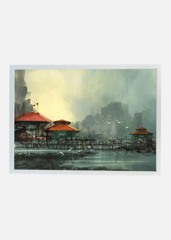 ILLUSTRATION PIER IN THE HARBOR