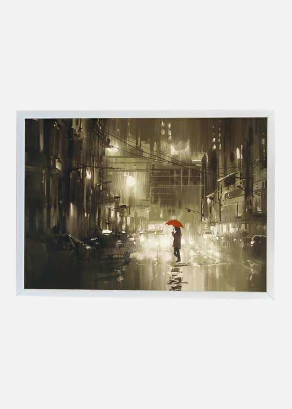 PAINTING. A RAINY EVENING