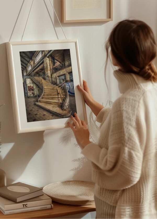 BEAUTIFUL STAIRWAY IN OLD FACTORY