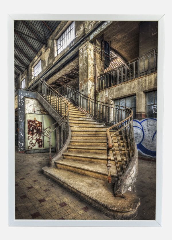 BEAUTIFUL STAIRWAY IN OLD FACTORY