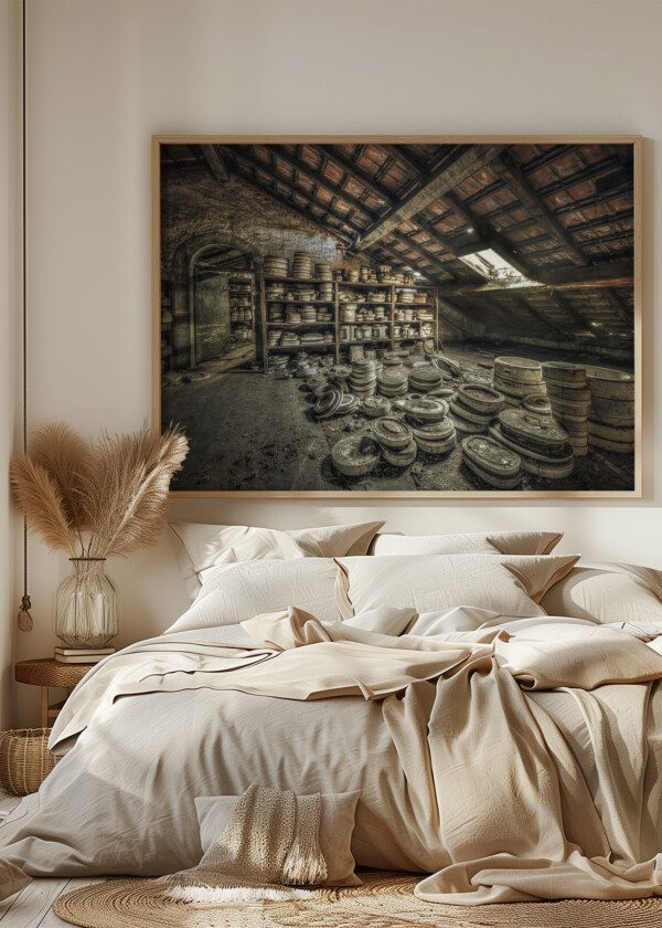 CLAY MOLDS IN ATTIC OF AN ABANDONED CERAMICS FACTORY