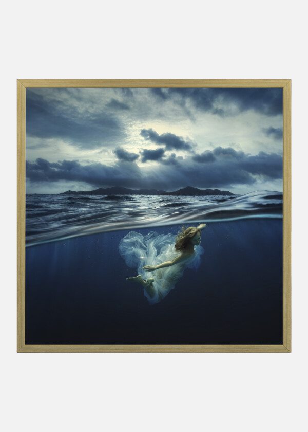 HE GIRL IN A BEAUTIFUL DRESS UNDER WATER