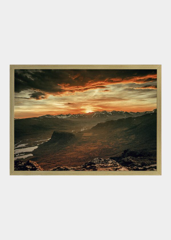 MOUNTAIN AND RED SKY