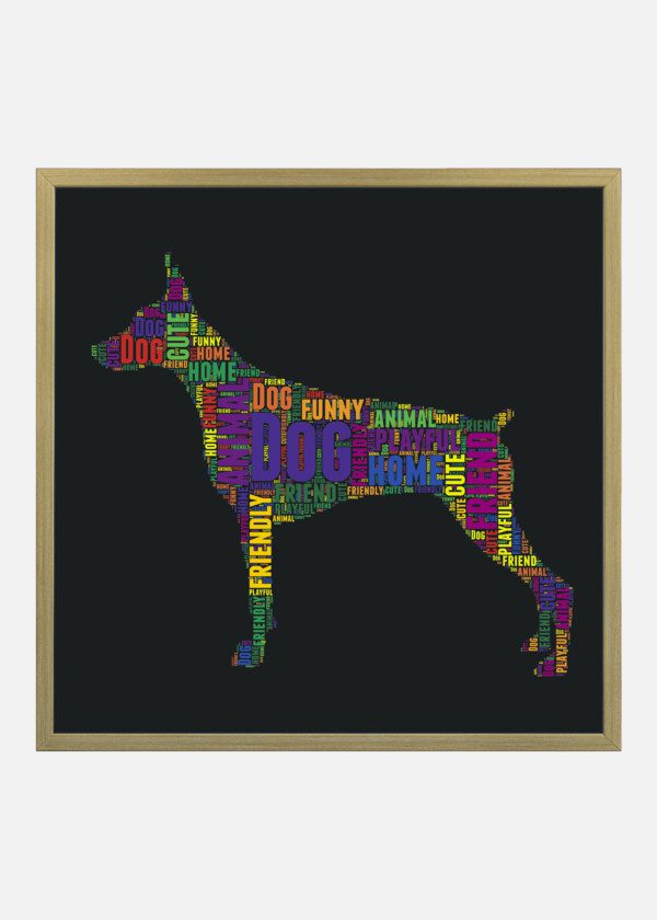 ILLUSTRATION. DOG WITH LETTERS