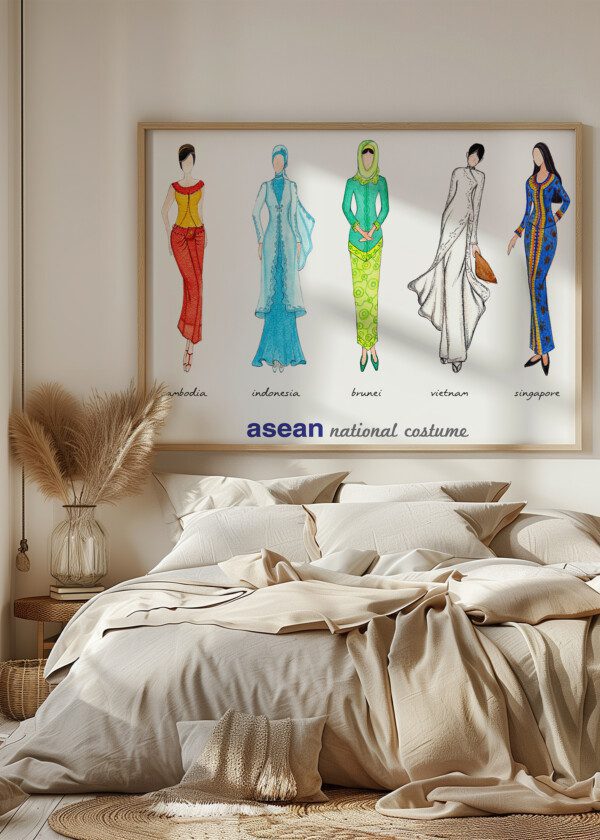 ILLUSTRATION. FASHION DRAWING, CLOTHES FROM ASIA