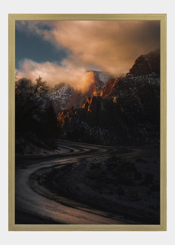 LONLEY ROAD WITH COLORFUL CLOUD