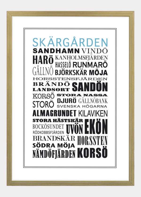 TEXTTAVLA SKÄRGÅRDEN