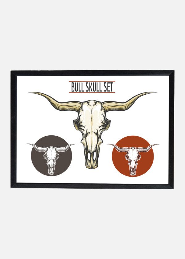 ILLUSTRATION. THREE BULL HEADS