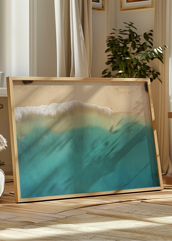 WAVES AGAINST SANDY BEACH