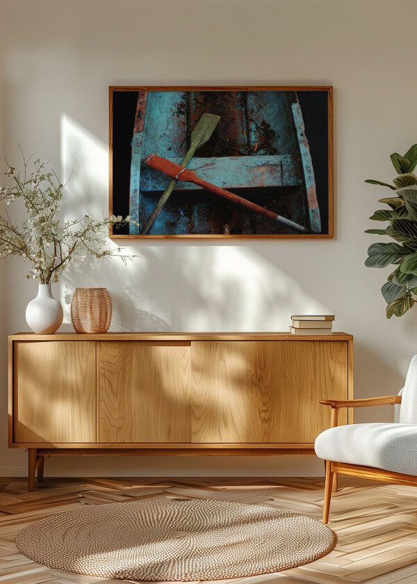 BLUE ROWING BOAT