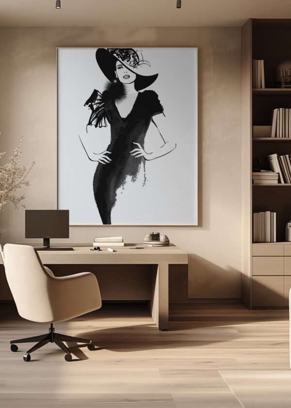 ILLUSTRATION. LADY IN WIDE HAT