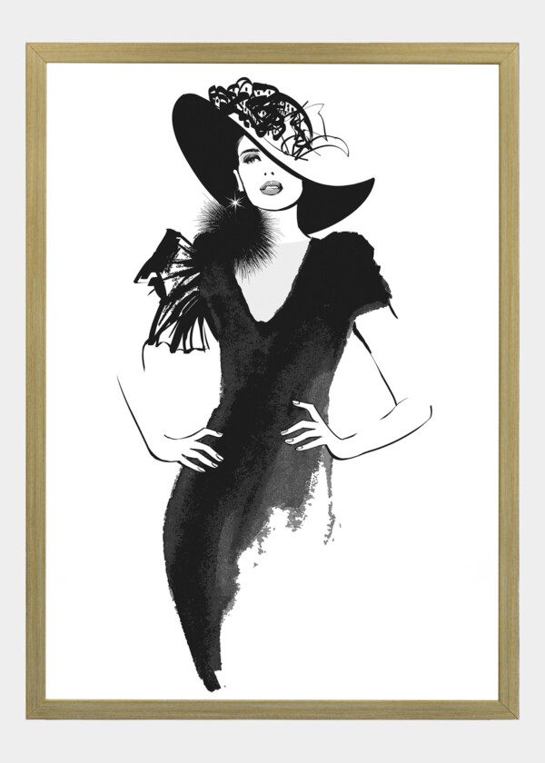 ILLUSTRATION. LADY IN WIDE HAT