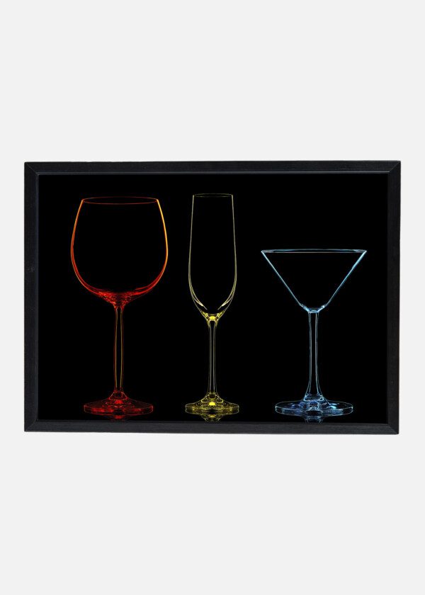 THREE DIFFERENT DRINKING GLASSES