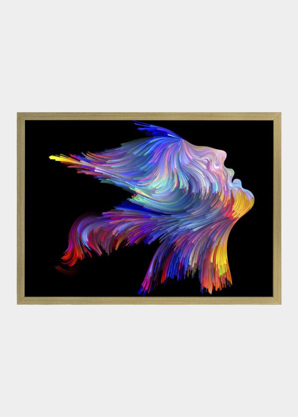 ILLUSTRATION FACE WITH COLORFUL HAIR