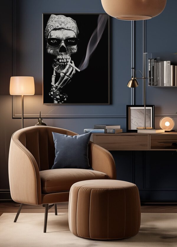SKULL WITH CIGARETTE