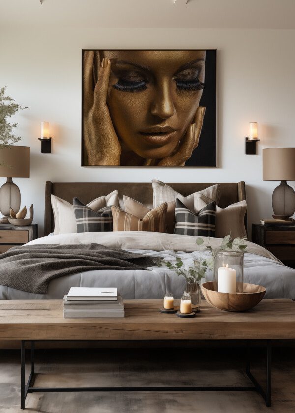 GOLD PAINTED WOMAN FACE