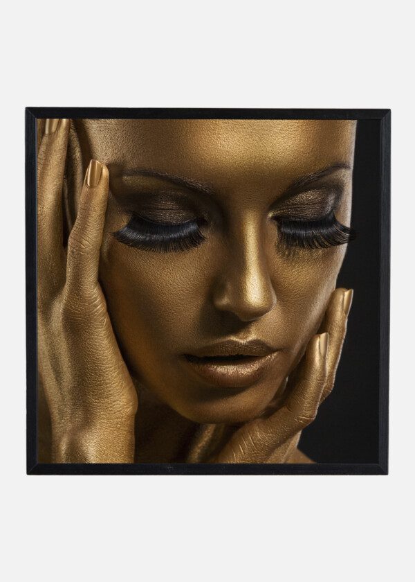 GOLD PAINTED WOMAN FACE