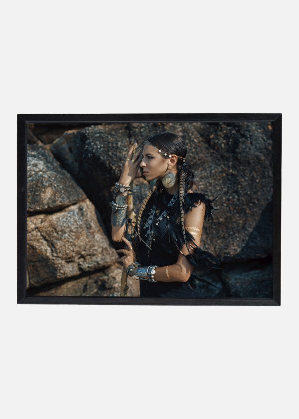 MODEL WITH NATIVE AMERICAN CLOTHES