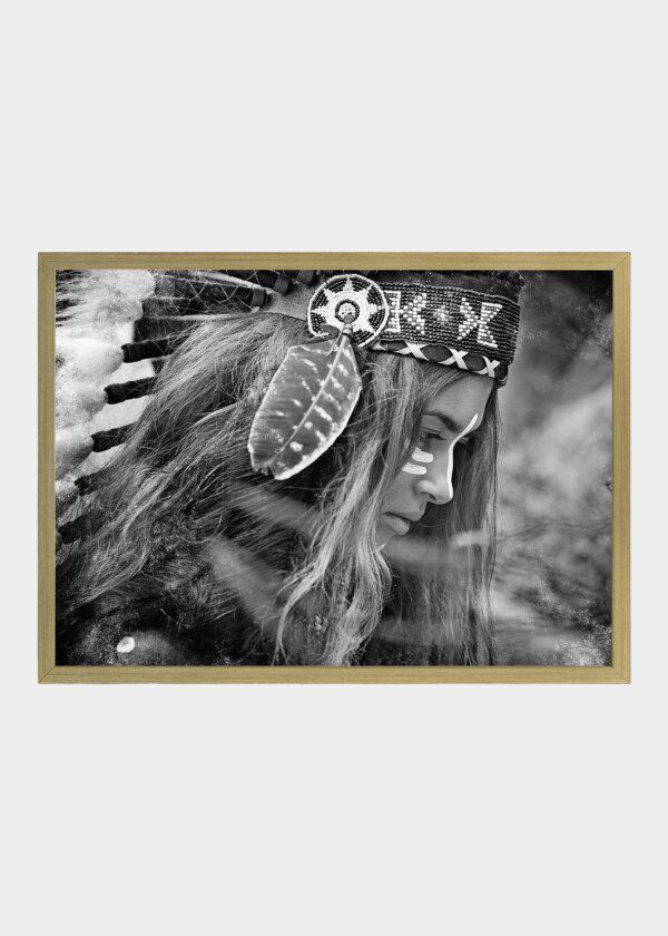MODEL IN NATIVE AMERICAN CLOTHES