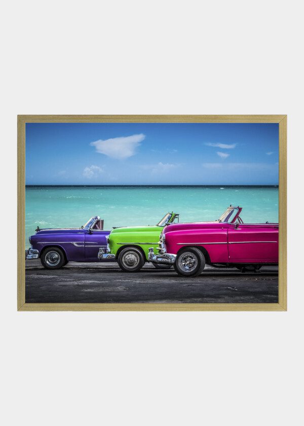 THREE CARS IN HAPPY COLORS
