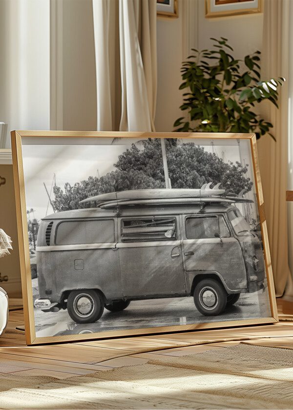 PUBLIC TRANSPORT BUS WITH SURFBOARDS