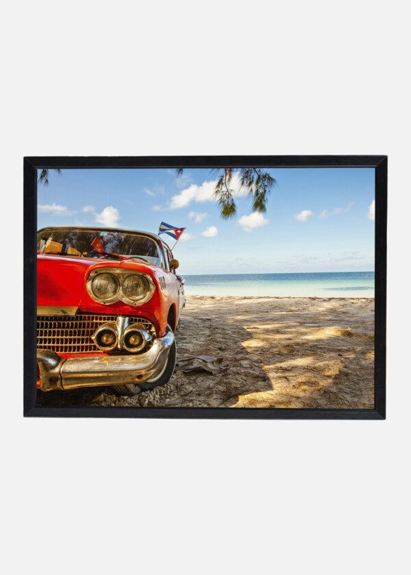 RED CAR ON THE BEACH