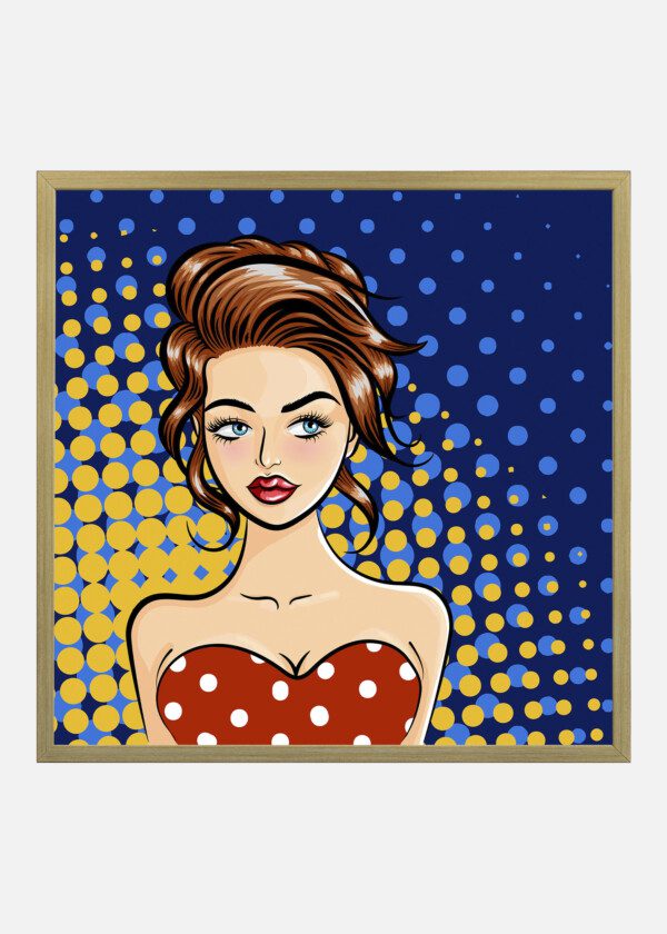 BEAUTIFUL YOUNG WOMAN IN CARTOON COMIC STYLE