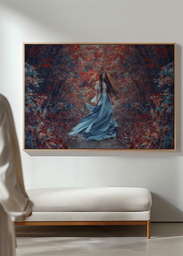MYSTERIOUS SORCERESS ELF WOMAN BEAUTIFUL BLUE DRESS