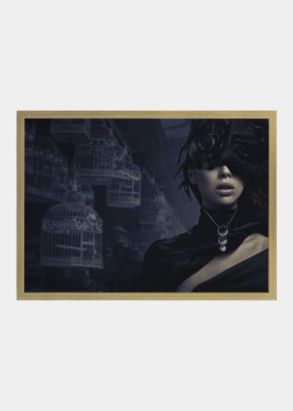 MYSTERIOUS WOMAN IN A ROOM FULL OF CAGES