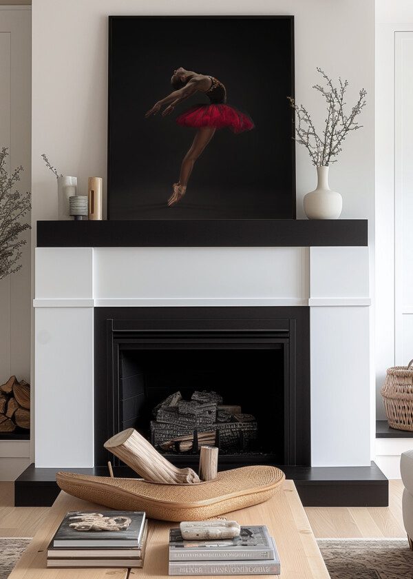 BEAUTIFUL WOMAN BALLET DANCER ISOLATED ON STUDIO BLACK BACKGROUND